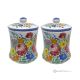 FIORACCIO Set mit 2 Gefäßen aus authentischer Castelli-Kunstkeramik, handgefertigt und handbemalt.