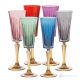 Set mit 6 authentischen handbemalten Flötengläsern aus hochwertigem Glas.