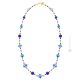 SATURNO Muranoglas Schmuck Kette Damen mundgeblasene Glasperlen Luxus 925 Silberblatt Venedig Stil
