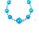 SATURNO Muranoglas Schmuck Kette Damen mundgeblasene Glasperlen 925 Silberblatt Perlenkette