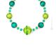 SATURNO Muranoglas Kette Damen mundgeblasene Glasperlen Modeschmuck 925 Silberblatt Perlenkette
