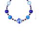 SATURNO Murano Glas Kette Damen mundgeblasene Glasperlen Modeschmuck 925 Silberblatt Perlenkette
