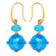 SATURNO Murano Glas Ohrringe Damen Luxus Schmuck mundgeblasene Glasperlen 925 Silberblatt