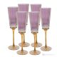 Set mit 6 authentischen handbemalten Flötengläsern aus hochwertigem Glas.