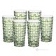 Set mit 6 authentischen, modernen, handbemalten Trinkgläsern aus hochwertigem Glas.