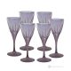 DEBBY Set aus 6 authentischen, handbemalten Stielglas-Likörgläsern aus hochwertigem Glas.