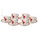 TAZZINE SOLE ROSSO Set 6 Espressotasse Kaffeetassen Keramiktassen mit Untertassen Keramik handgemacht authentisch Sizilien Made in Italy