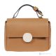 CARRIEMINI Damen Handtasche und Umhängetasche aus echtem handgefertigtem Leder Cognac
