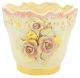 PORTAVASO ROSE 3 Übertopf Blumentopf Keramik 24k Blattgold Deko Handarbeit Made Italy