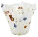 FAZZOLETTO ARGENTO MACETE Murano Glas Schale Vase Blattsilber 925 Murrine Made Italy