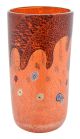 GOCCIA 42F Italienische Vase Murano Glas Deko mundgeblasen 925 Blattsilber Murrine Venedig Stil